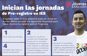 Pre-registro de estudiantes para programa Jóvenes en Acción.