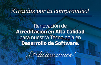 Aprobada Renovación de Acreditación en Alta Calidad del programa Desarrollo de Software.