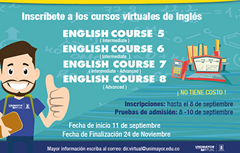 Cursos de inglés gratuitos para comunidad UNIMAYOR.