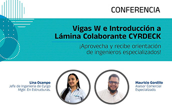 Vigas W e introducción a lámina colaborante CYRDECK.