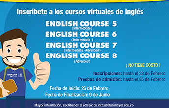 Cursos virtuales de inglés gratuitos para comunidad UNIMAYOR.