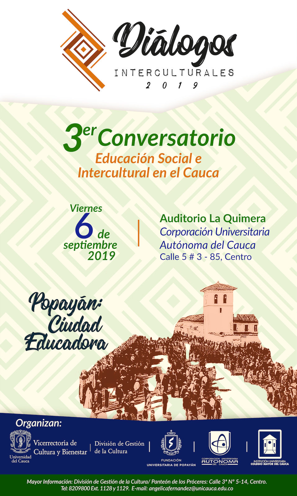Afiche Díalogos 2019 Pop Sept 3erPopayán
