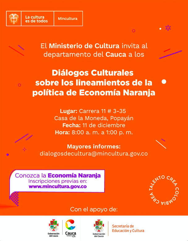 Diálogo en Popayán sobre los lineamientos de la Política Naranja