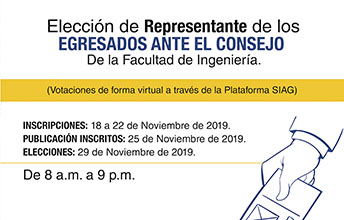 Convocatoria elecciones del representante de los Egresados ante el Consejo de la Fac. de Ingeniería.