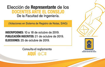 Convocatoria para elecciones de representante de los Docentes ante el Consejo de la Facultad de ingeniería.